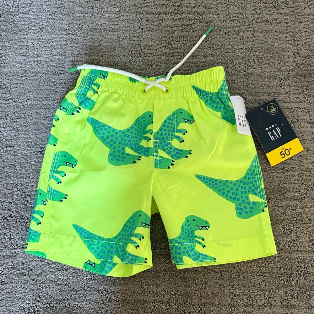 GAP Kids Neon Yellow Dinosaur Swim Suit